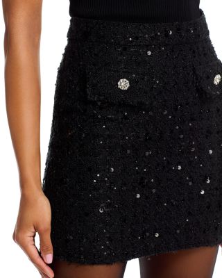 Ava Embellished Tweed Mini Skirt