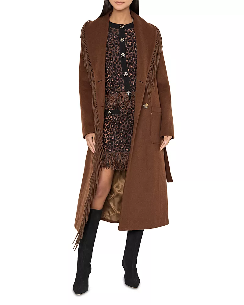 Milly Wyatt Fringe Trim Coat