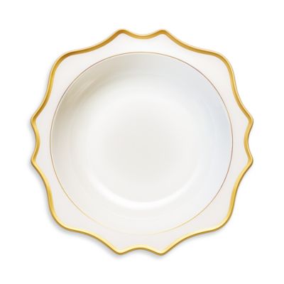Anna Weatherley - Antique White with Gold Salad Serving Bowl