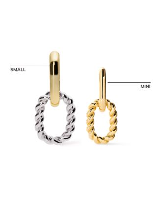 Double Ash Double Two Tone Hoop Earrings