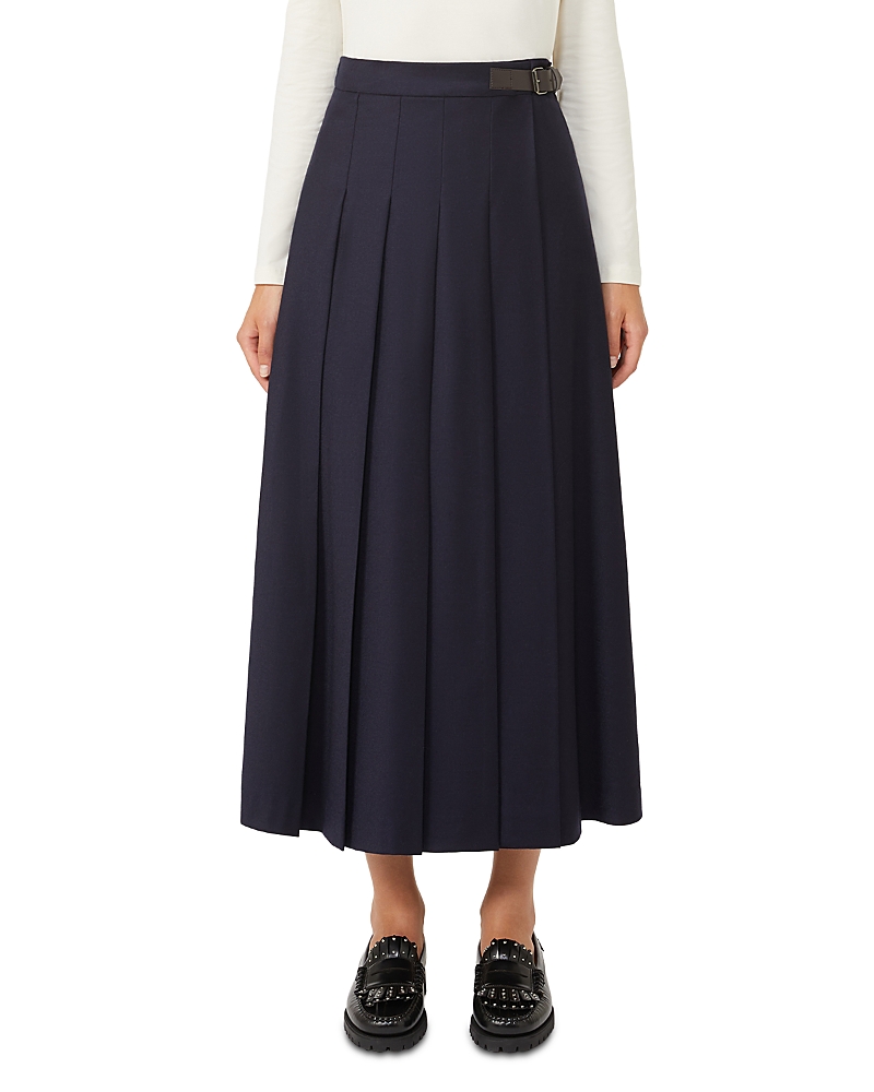 Weekend Max Mara Fastoso Wool Blend Flannel Wrap Skirt In Blue