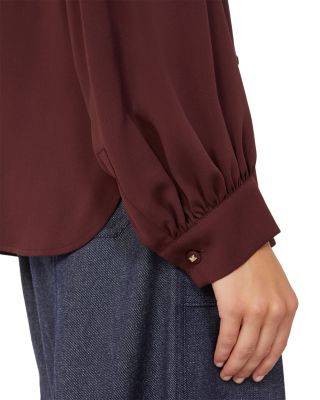 Melania Silk Tie Neck Blouse