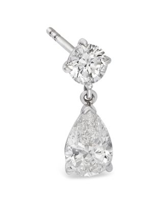 Luxe Collection Certified Lab Grown Diamond Round & Pear Drop Earrings in 14K White Gold, 2.45 tcw