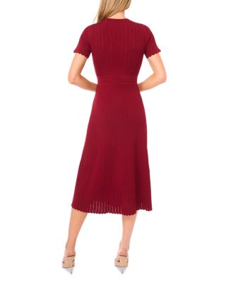 Short Sleeve Crew Neck Midi Dress