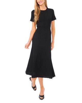 Short Sleeve Crew Neck Midi Dress