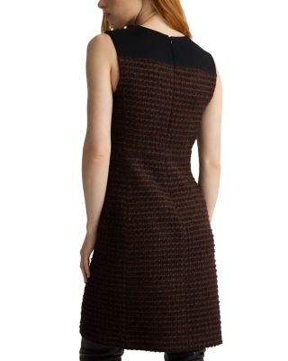 Crepe Cady Bordered Tweed Dress