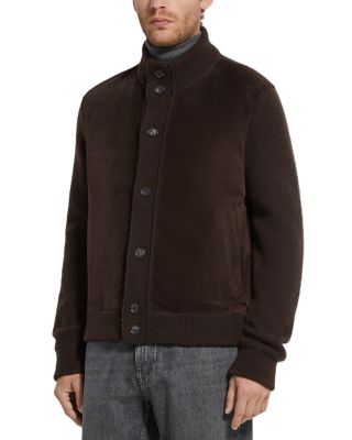 Oasi Cashmere & Suede M&eacute;lange Shirt Jacket