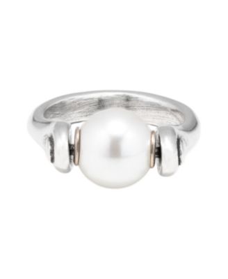  Silver Pearl Accent Ring