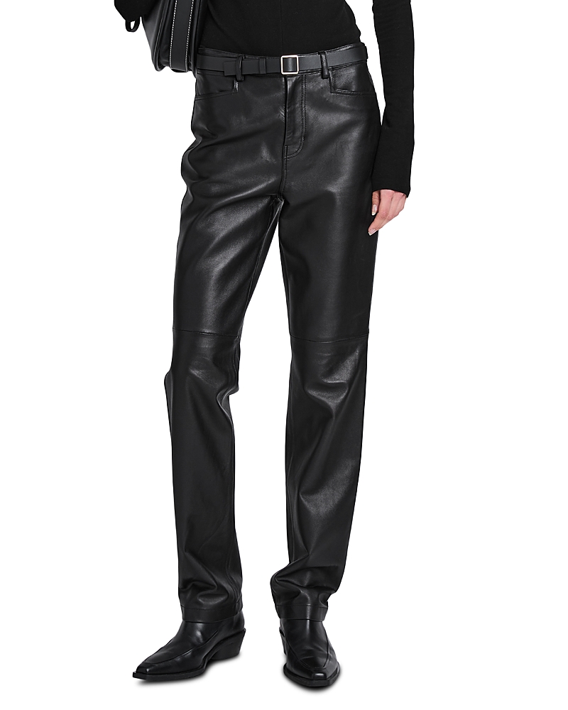 Proenza Schouler White Label Maxine Lightweight Leather Pants In Black