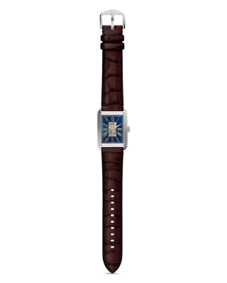 Carraway Automatic Brown Croc-Embossed Leather Watch, 30mm x 42mm