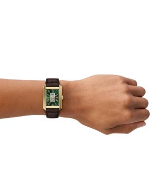 Carraway Automatic Brown Croc-Embossed Leather Watch, 30mm x 42mm