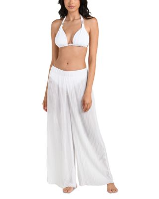 Sunbeams Pleated Wide Leg Swim Cover-Up Pants 