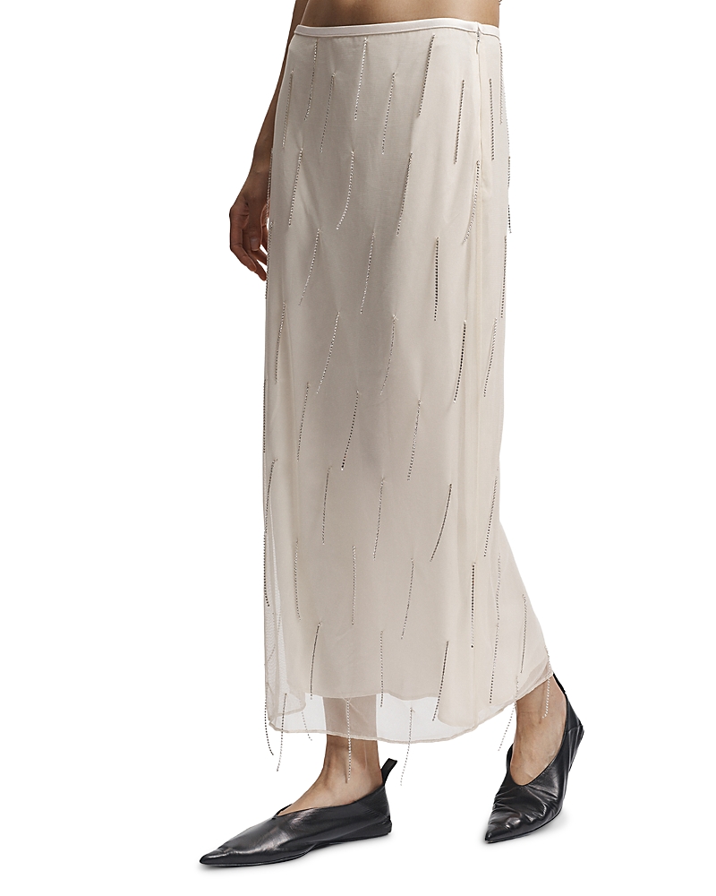 Saint Art Billie Embellished Maxi Skirt In White