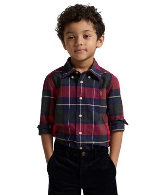 Boys' Plaid Cotton Oxford Shirt - Little Kid