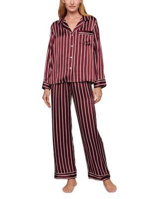Inez Printed Washable Silk Long Pajama Set