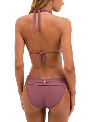 Bia Halter Bikini Top & Solid Bia Tube Full Coverage Bikini Bottom