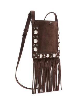 Nellc&ocirc;te Small VLogo Fringe Suede Crossbody Bag
