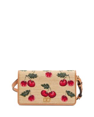 Mini Cherryfic VLogo Jacquard Raffia Bag
