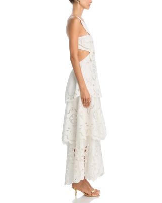 White Floral Richelieu Eyelet Maxi Dress