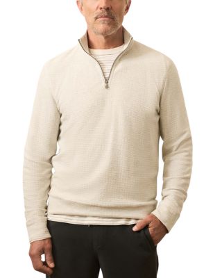 Textured Knit Quarter Zip Sweater