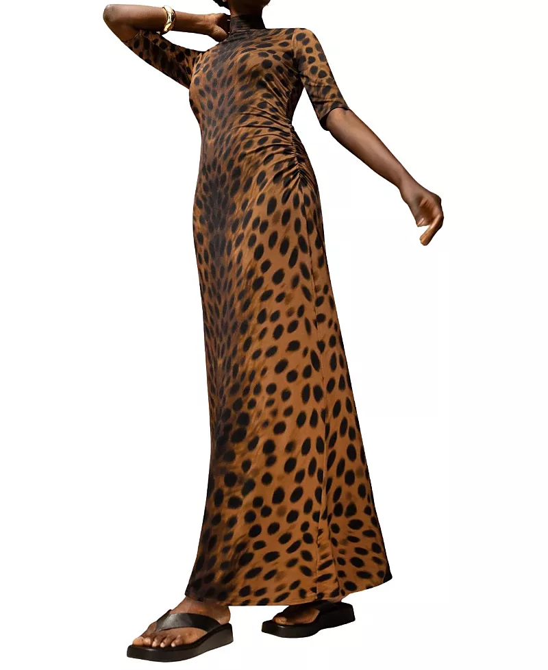 Ro & Zo Mock Neck Jersey Dress