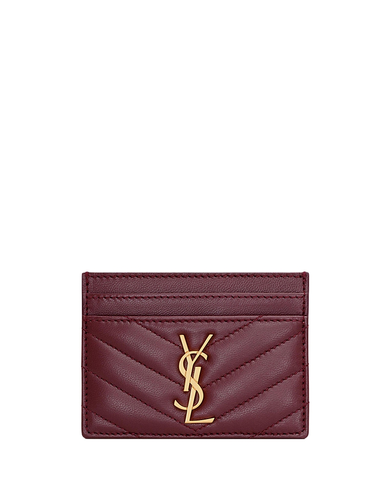 Saint Laurent Cassandre Matelasse Card Case in Lambskin · One Size