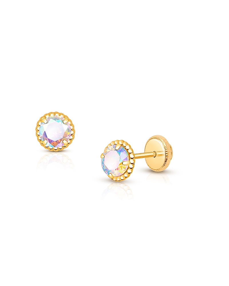 Tiny Blessings Children's 14K Gold Enchanted Light Studs Girls' Screw Back Earrings