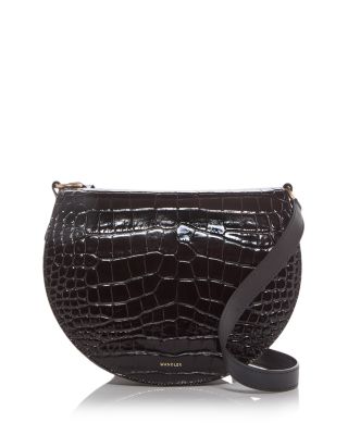 Wandler - Kate Croc Embossed Leather Saddle Bag