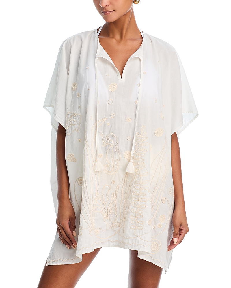 Echo Neptune's Garden Caftan Swim Cover-up In White