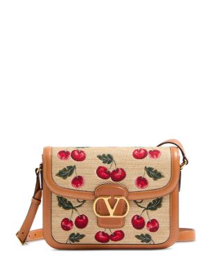 9To5 VLogo Raffia Shoulder Bag