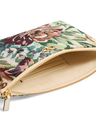 Medium VLogo Floral Jacquard Zip Pouch