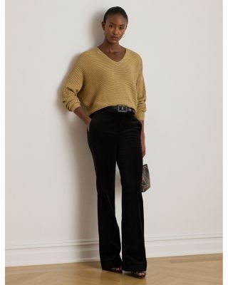 Metallic Rib Knit Dolman Sleeve Sweater