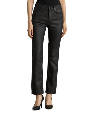 Coated High Rise Straight Ankle Jean