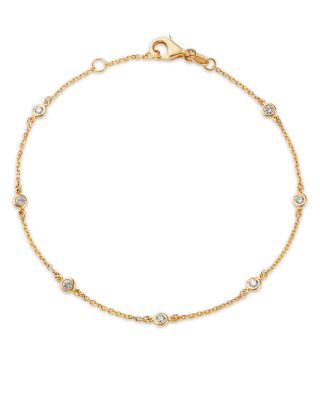 Diamond Bezel Station Bracelet in 14K Yellow Gold, 0.25 tcw