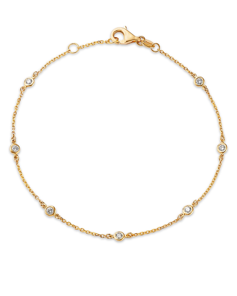 Bloomingdale's Fine Collection Diamond Bezel Station Bracelet In 14k Yellow Gold, 0.25 Tcw In Gold