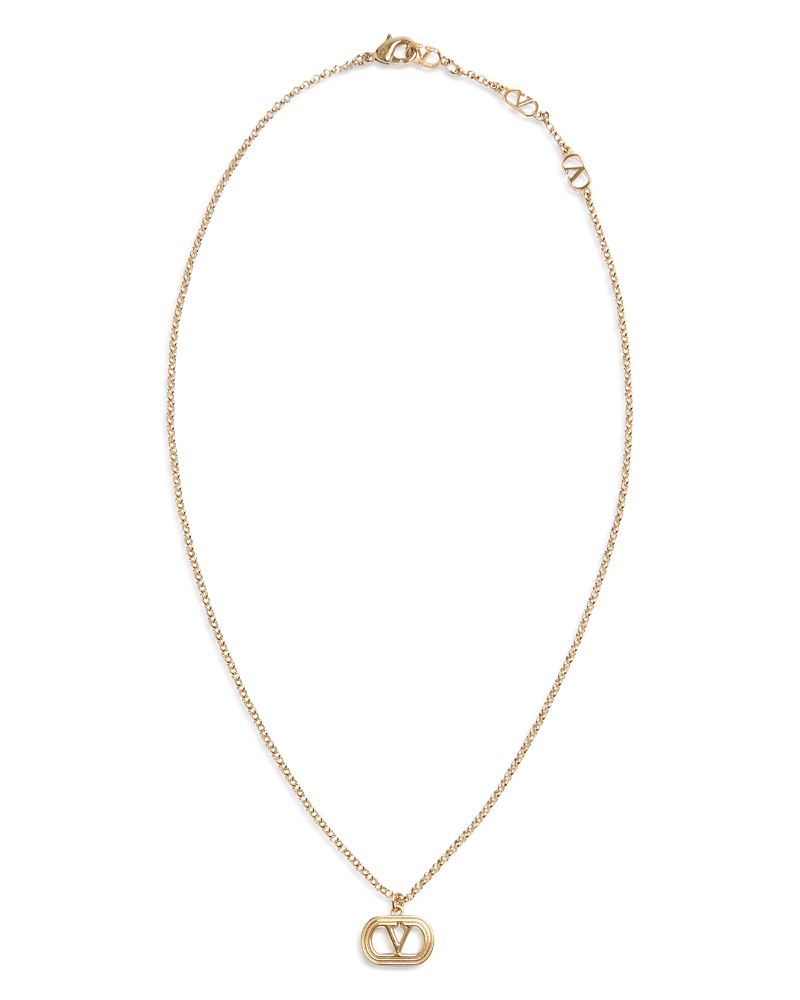 Valentino Garavani Logo Pendant Necklace, 16.5