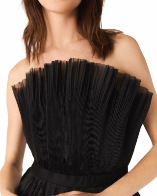 Rulle Pleated Tulle Bustier Dress