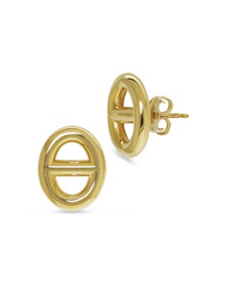 Mariner Link Stud Earrings in 14K Yellow Gold 