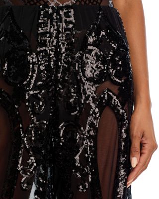 Sequin Mesh Boyfriend Elephant Sweatpants