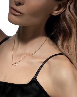 18K Rose Gold So Move Diamond Oval Pendant Necklace, 17.71"