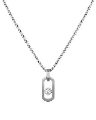Titanium So Move Diamond Oval Pendant Necklace, 28.74"