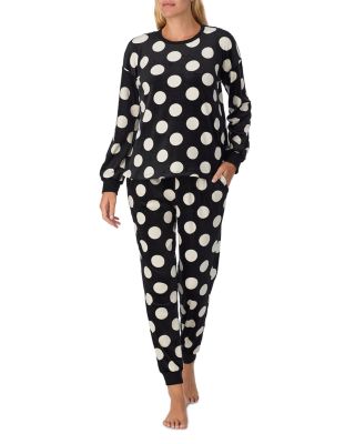 Dot Print Long Pajama Set