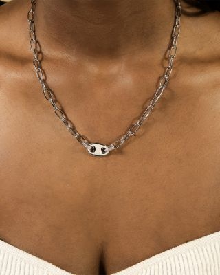 Bliss Pav&eacute; Link Pendant Necklace, 16"-18" 