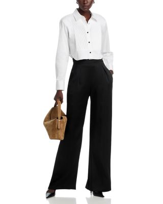 Nic Cropped Tuxedo Shirt