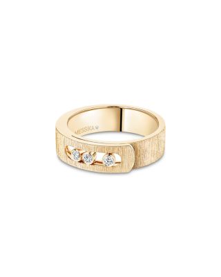 18K Yellow Gold Move Noa Diamond Cisel&eacute; Textured Ring