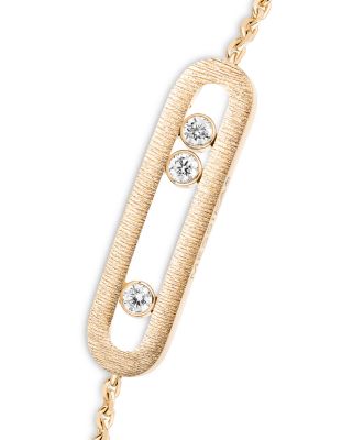 18K Yellow Gold Move Classique Diamond Polished Oval Chain Link Bracelet