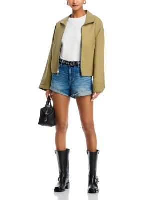 Texas Blue Studded Slouch Shorts