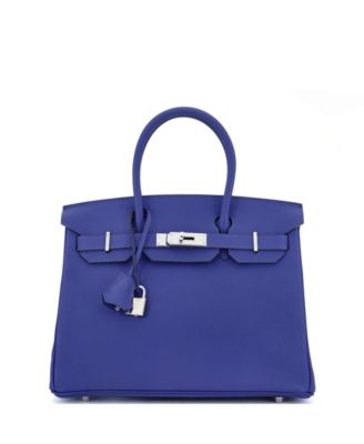  Birkin 30 Handbag Blue Epsom with Palladium Hardware