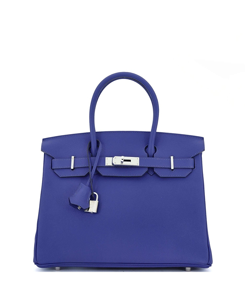PRE-OWNED HERMES Pre-owned Hermes Birkin 30 Handbag Blue Epsom With Palladium Hardware