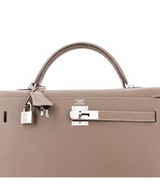 Kelly 32 Handbag Grey Epsom with Palladium Hardware